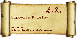 Lipovits Kristóf névjegykártya
