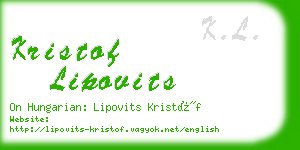 kristof lipovits business card